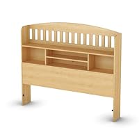 South Shore Popular Collection Full Bookcase Headboard, Natural Maple