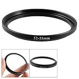 Gino Digital Camera Lens Step Up Filter 52mm-55mm Black Metal Ring Adapter