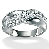 Diamond Platinum Over Silver Ring