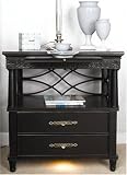5 Pc King Black Platform Master Bedroom Furniture Set: King Bed, Dresser, Mirror and 2 Night Stands