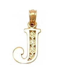Letter "J" Charm 14k Gold 14mm