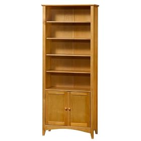 Hawthorne Single Bookcase W/cabinet, SINGLE STANDARD, OAK