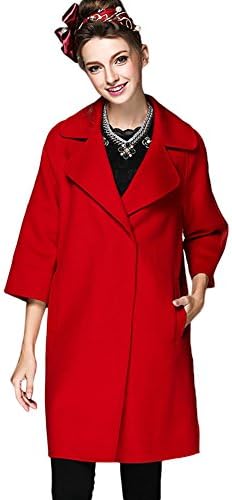 Fuyongsangni Openwork stitching temperament woolen coat jacketRed,S)