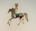 Sterling Silver Horse Pendant with Turquoise Inlay