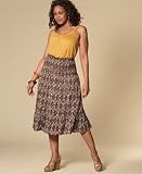 INC International Concepts? Plus Size Printed Shirred A-Line Skirt