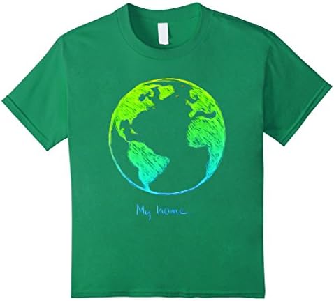 Kids Earth day shirt: Earth day shirt funny, my home earth 4 Kelly Green