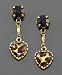 Betsey Johnson Leopard-Heart Drop Earrings