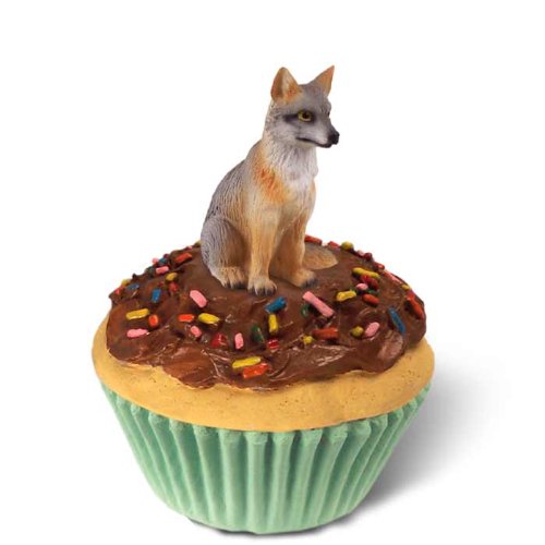 Fox Gray Cupcake Trinket Box