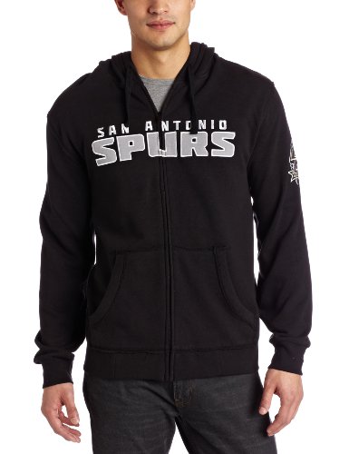 NBA Men's San Antonio Spurs Gametime Full Zip Hood (Black, Large)