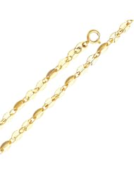 14K Yellow Gold Fancy Designer Diamond Cut Bracelet with Spring Ring Clasp - 7" + 1" Extension