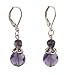 Earrings - E291 - Faceted Glass Lentil & Fire Polished Glass Bead ~ Purple