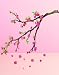 Tree with Pink Flowers and Leaves Falling Sticker Decal for Baby Nursery Kids Room