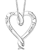 Sterling Silver "You Hold My Heart Forever" Heart Pendant, 18"