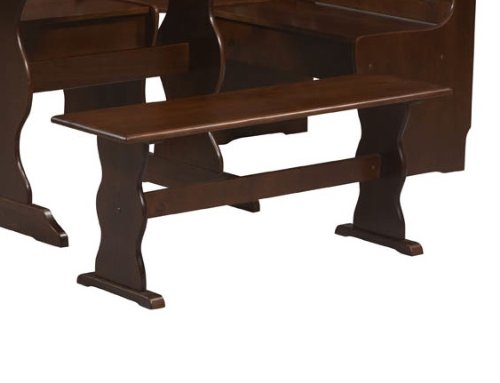Solid Pine Nook Dining Bench - Chelsea in Walnut Finish