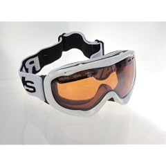 RAVS  SKIBRILLE SNOWBOARDBRILLE WEISS SILVER LENS!HELMKOMPATIBEL