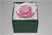 Pink pebble design with white flower inlay paperweight