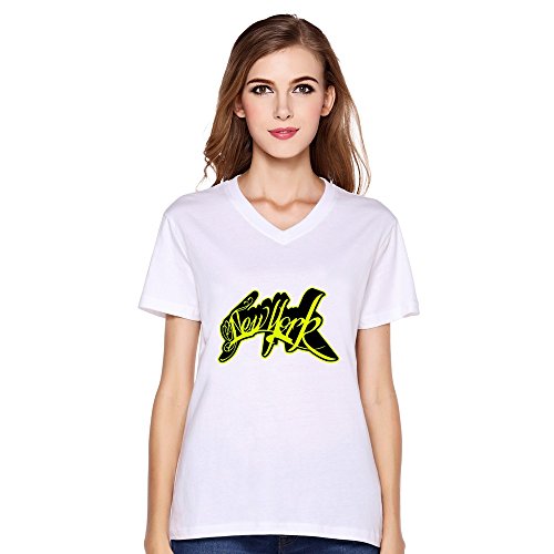 New York City V Neck Womens Customized T-Shirts White