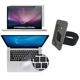 Apple Macbook Pro Aluminum 13-inch Screen Protector / Screen Guard Laptop Keyboard Silicone Skin Cover w/ FREE Apple iPod Touch 2nd / 3rd Generation Silicone Skin Case (SMOKE) Back to School Special