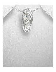 Flip Flop Pendant Necklace In 92.5 Sterling Silver