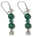 Rich Green Genuine Grade A Malachite & Green Swarovski Celtic Sterling Silver Earrings