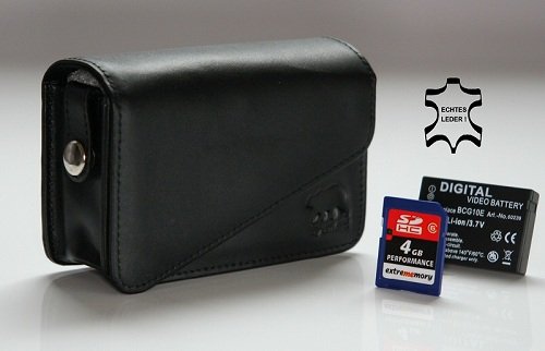 ACHTUNG: KOMPATIBEL ZU AKTUELLER FIRMWARE 1.2!! Bundlestar * Sparpaket aus Kameratasche, ECHTLEDER Schwarz + Qualitäts Akku für DMW-BCG10E + ExtreMemory SDHC 4GB Klasse 6!! - Für Panasonic Lumix DM