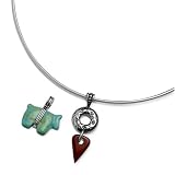 Sterling Silver Choker Set with Turquoise and Jasper Pendants