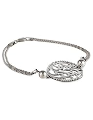 Sterling Silver Filigree Circle Bead Bracelet, 7.5"