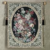 Black Floral Composition Art Wall Hanging Tapestry