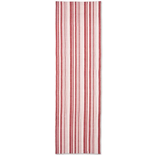 Extra Weave Usa Holiday Cottage Red and White Stripe Rug, 2-1/2-Feet by 8-Feet