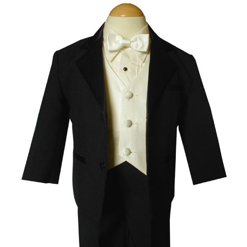 Gino Giovanni Usher Tuxedo Boy Black and Ivory From Baby to Teen