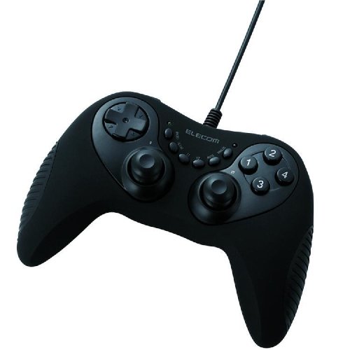ELECOM 12ボタンUSBゲームパッド/振動機能・連射機能付/マクロ機能付/ブラック JC-U2812FBK