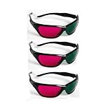 3D Glasses for Coraline 3D Movie - Acrylic (3 Pair) Magenta & Green - UPGRADE from Cardboard