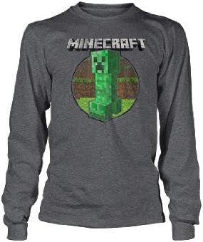 Boys 8-20 Long Sleeves Minecraft Retro Creeper T Shirt
