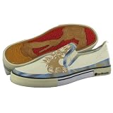 SCHOOL OF HARD KNOCKS Von Mens Plaid Shoes Slip Ons Cream/Blue