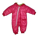 C-Princessベビー カバーオール ロンパース フード付 冬 防寒アウター ジャンプスーツ 綿入れ 赤ちゃん　新生児 子供　男女兼用 (90, Bレッド)