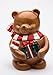 Cosmos Gifts 56544 Fine Ceramic Christmas Teddy Bear Wearing Scarf with Present Candy Jar, 7-1/4