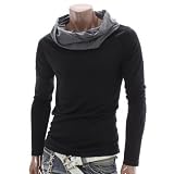 Doublju Mens Shirring Turtleneck Shirt (DAK10)
