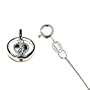 Silberne Kinderkette mit Anh�nger Taufring Schutzengel herzf�rmig und Rubin � 12 mm, Veneziakette 925/- Sterling Silber 1,0 mm, L�nge ca. 36 cm, Taufgeschenk