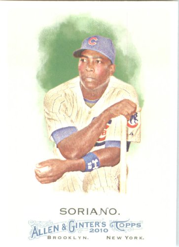 2010 Topps Allen & Ginter Baseball Card # 249 Alfonso Soriano - Chicago Cubs - MLB Trading Card in Screwdown Case