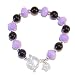 The Black Cat Jewellery Store-Lavender Jade & Black Onyx Bracelet 21.5cm