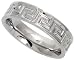 Surgical Steel Flat 6mm Wedding Band Ring Greek Key Carved-out Comfort-Fit, sizes 6 to 14