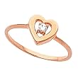 18K Rose Gold Diamond Heart Promise Ring - 0.04 Ct.