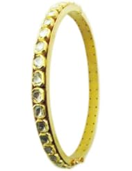 Rose Cut Diamond Bangle Bracelet 18kt Yellow Gold Victorian Style Jewelry