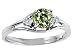 0.69 cts Genuine Green Sapphire and Diamond Ring - 14kt White or Yellow Gold