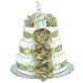 Large Sage Peonies Sage Circle Diaper Cake by Bloomers