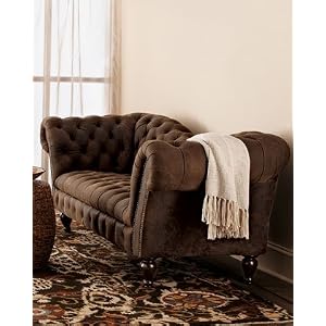 Oak Leather Recamier Sofa