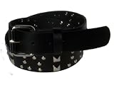 BeltsandStuds Goth Punk Y Pyramid Silver Stud Studded Black Snap on Belt