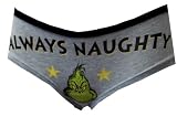 Dr. Seuss Grinch Always Naughty Never Nice Hipster Panty for women (Large)