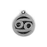 Cancer the Crab, Zodiac Talisman Pewter Pendant on Corded Necklace