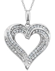Diamond Heart Necklace 1/2 Carat (ctw) in 10K Gold with Chain